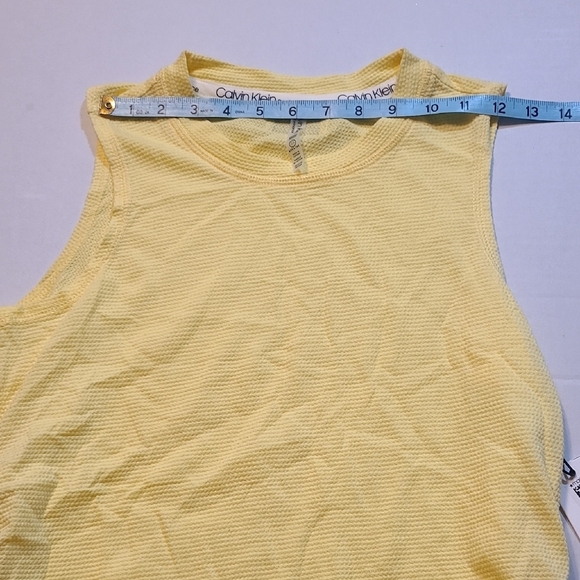 Calvin Klein Performance Yellow Sleeveless Women's Top Small Runched Sides NWT - Picture 6 of 9